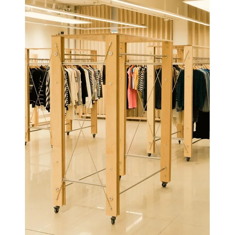 Clothing store display Zhongdao rack clothing exhibition hall design props floor rack hanger