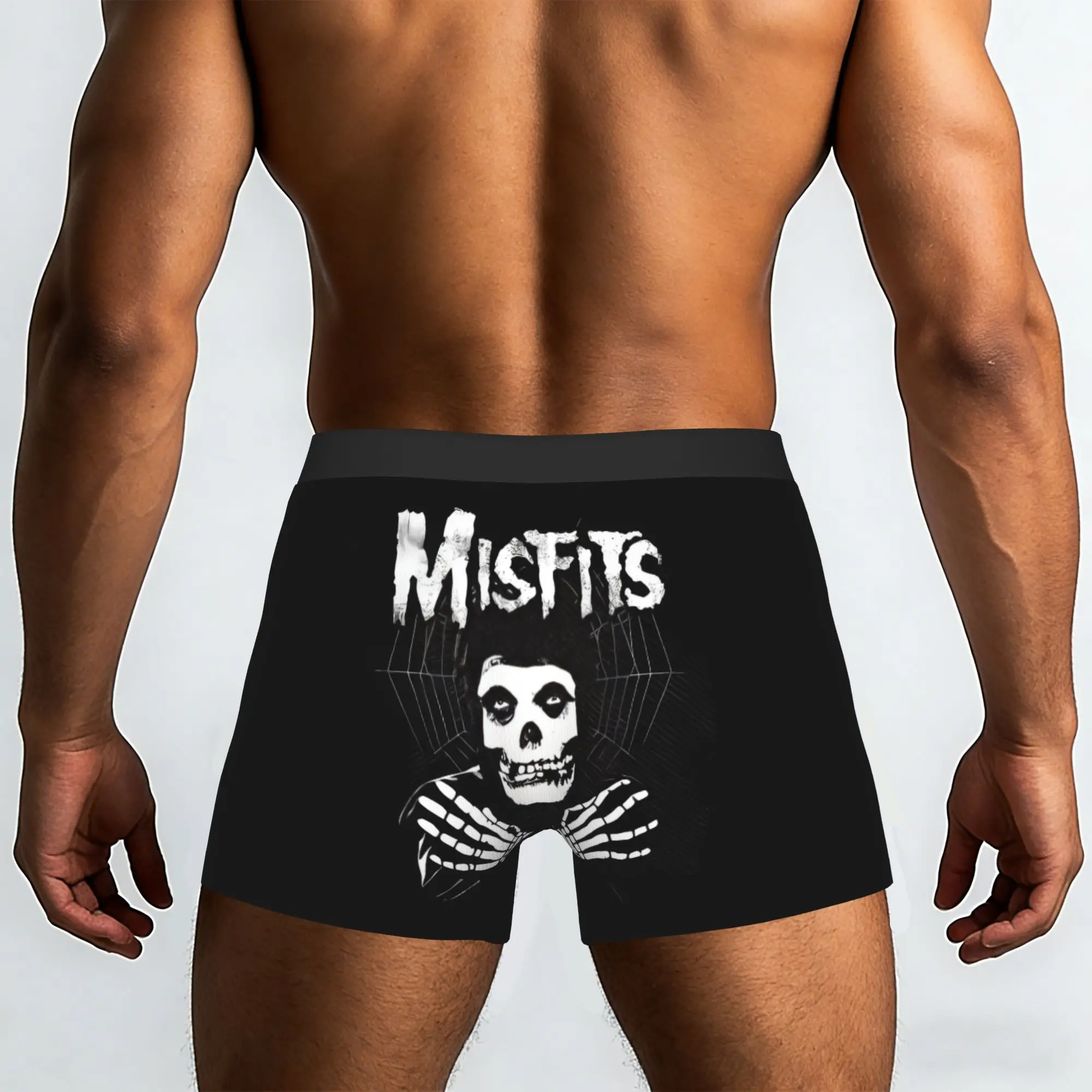 Custom Rock Punk Band Misfits Skull Face Heavy Metal Underwear Men Print  Boxer Briefs Shorts Panties Breathable Underpants