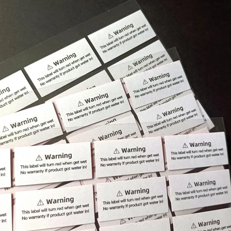100 قطعة 30x9 مللي متر تسمية كشف السائل ملصق حساس للمياه يتحول إلى الأحمر/الأزرق عندما حصلت على جهاز مبلل مؤشر الضرر المحتمل