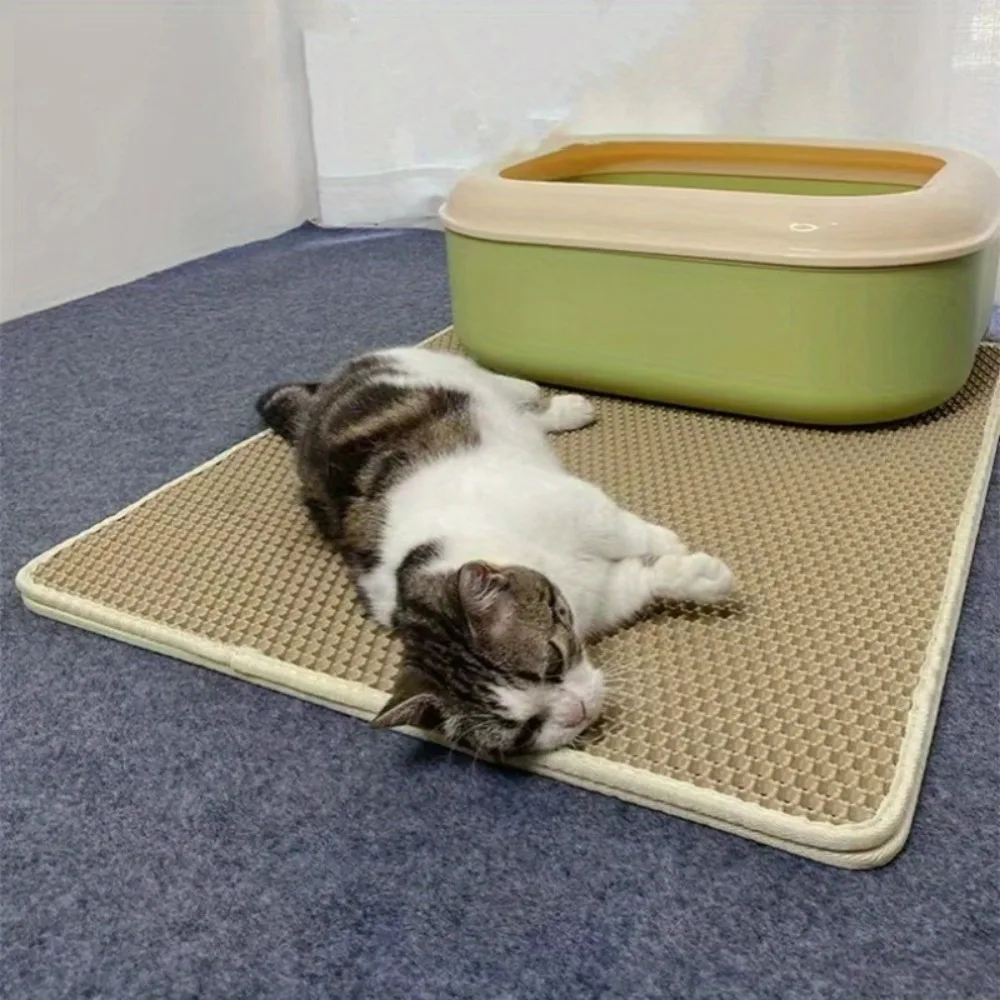 Cat Litter Mat Cat Litter Box Filter Anti-bring Out Cat Litter Oversized EVA Double Layer Sand Control Pad Pet Supplies