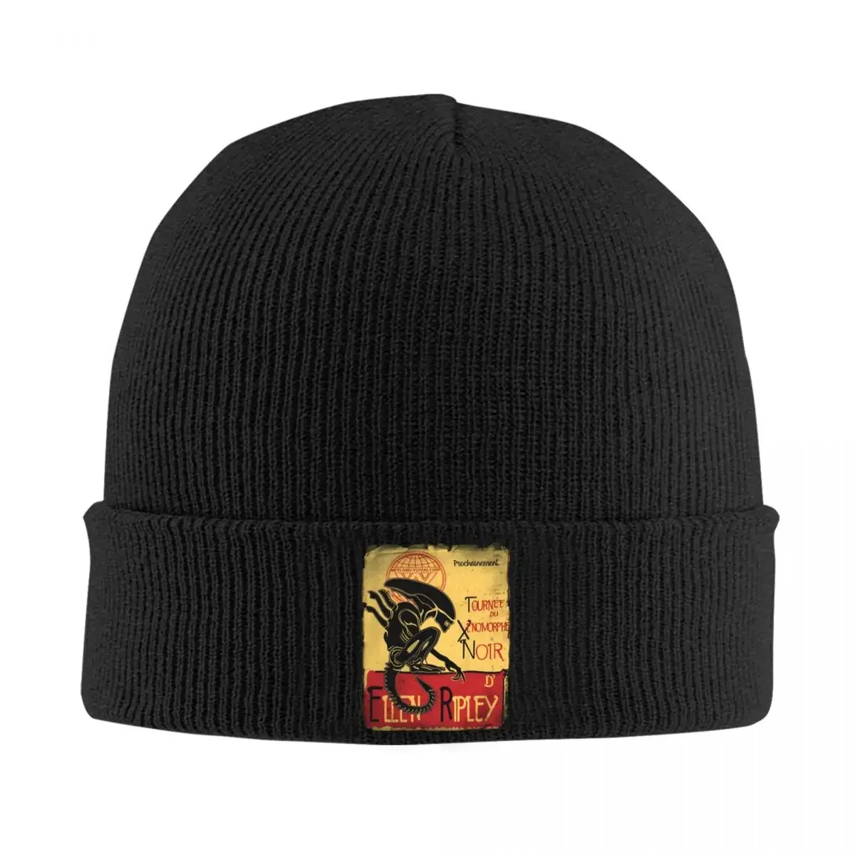 Alien Tournee Du Xenomorph Noir Knitted Hat Women's Men's Beanies Winter Hats Warm Melon Cap