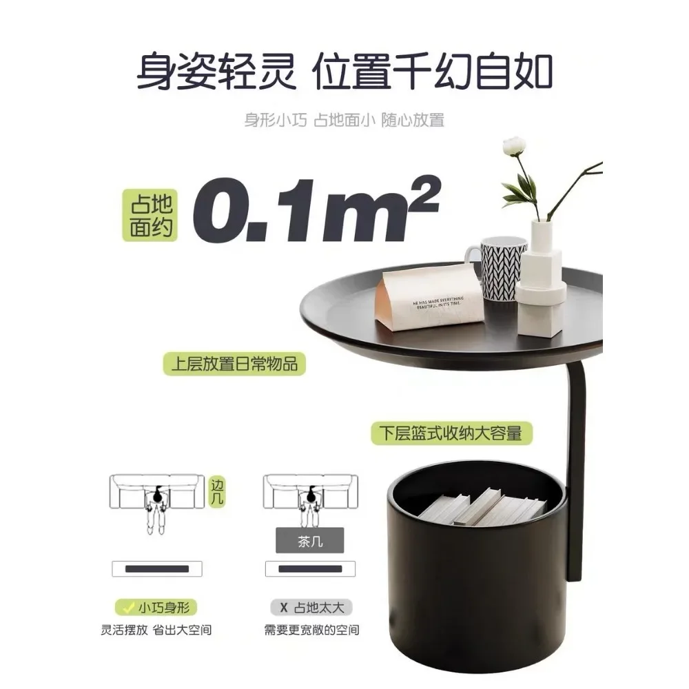 Table Ronde Créative en Fer de Luxe, Meuble de Rangement, Lumière, pour Salon, Canapé, Chambre à Coucher, Angle