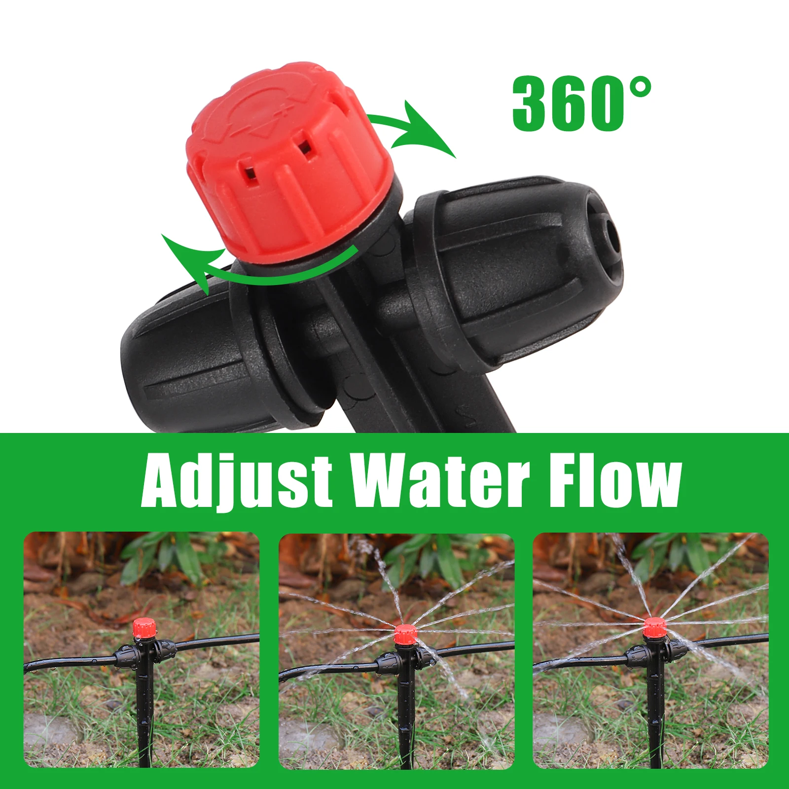 8 Hole Bracket Dripper Locked Connection Nozzle Garden Balcony Flowerbed Plant Pot Watering Emitter Irrigation Supplies 5/50Pcs