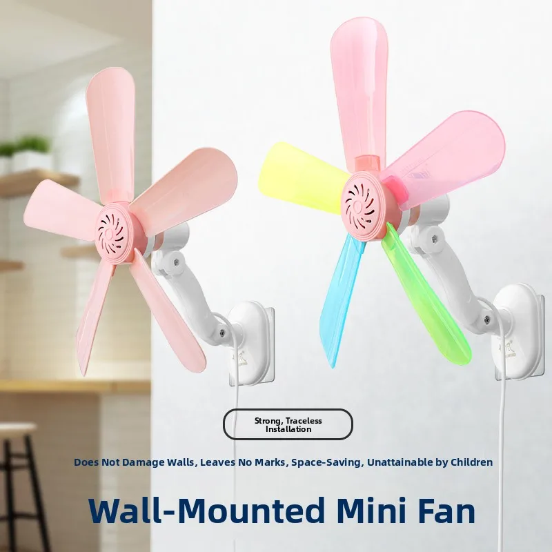 

Wall-Mounted Fan Bathroom Kitchen No Installation Required Portable Tower Fan for Office Use AA Battery Powered
