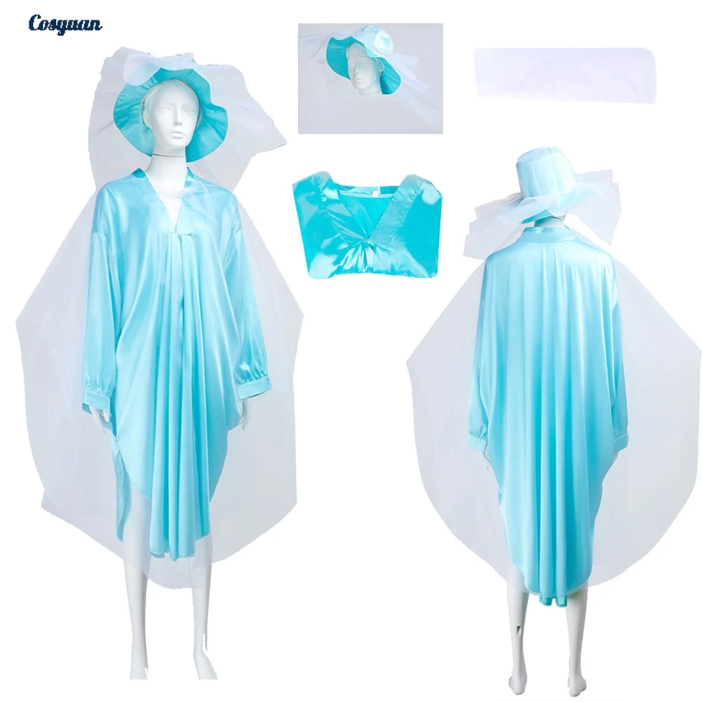 

Movie Haunted Mansion Ghost Bride Outer Yarn Dress Hat Clothes Party Disguise Roleplay Halloween Costume Carnival Outfits Suits
