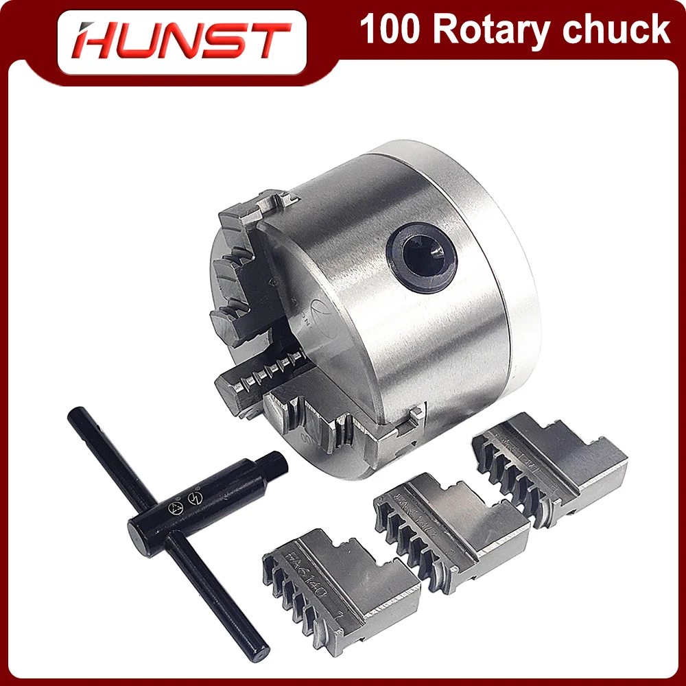 

HUNST Rotary Attachment Diameter 100mm Device Fixture Gripper Three Chuck Rotary Worktable for Laser Marking Parts Machine