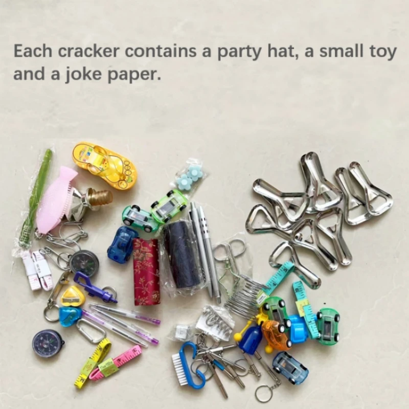 13 Inch Christmas Cracker Set of 6pcs, Christmas crackers with snap and prizes for adults.christmas poppers