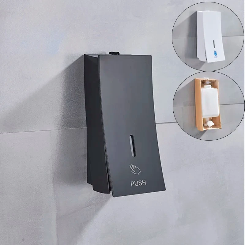 

Black Soap Dispensers Liquid Manual Press 450ML Wall Mounted Bathroom Liquid Hand Bathroom Dispenser Handpress Dispenser
