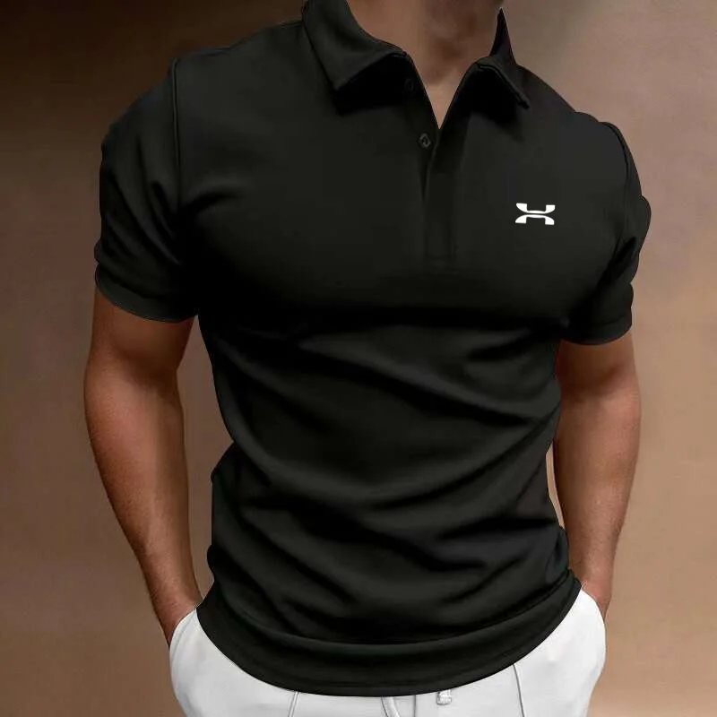 Men\'s New T-shirt Classic Short sleeved Polo Shirt Summer Top Casual T-shirt Button Collar Super Large S-4XL Casual Polo Shirt