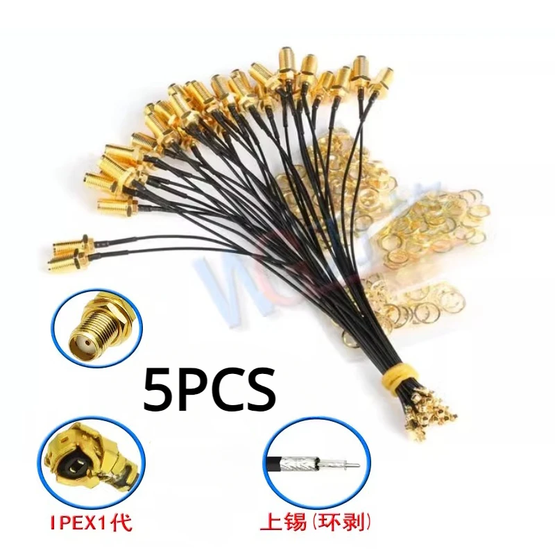 5pcs SMA Connector Cable Female to uFL/u.FL/IPX/IPEX RF Or NO Connector Coax Adapter Assembly RG178 Pigtail Cable 1.13mm