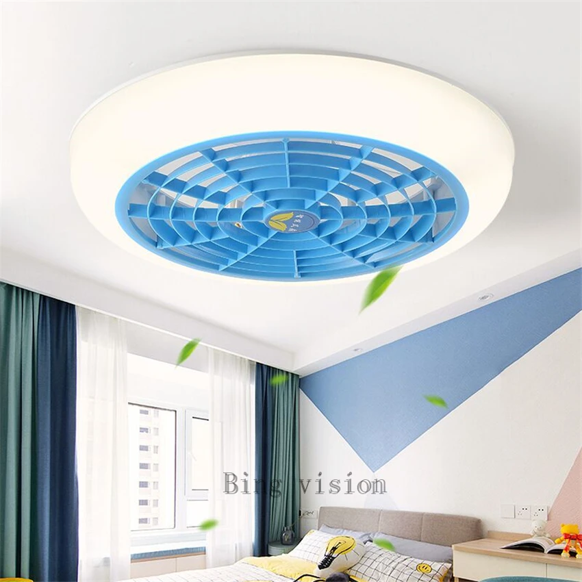 

Lampara LED de techo para dormitorio, ventilador Invisible de 48cm, para sala de Estar, comedor, moderna y sencilla