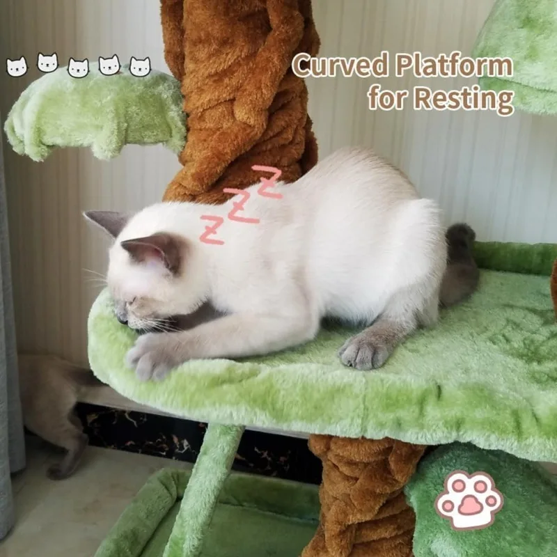 Árbol rascador para gatos con casas, centro de actividades y percha - imagen 5