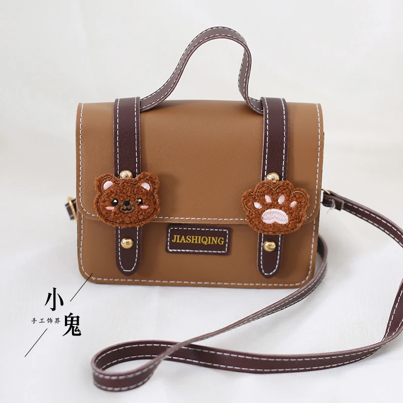 Chocolate Bear Vintage JK Bag Lolita Bear Dual Use Handbag Shoulder Bag Crossbody Bag Brown Khaki Black 3 Colors