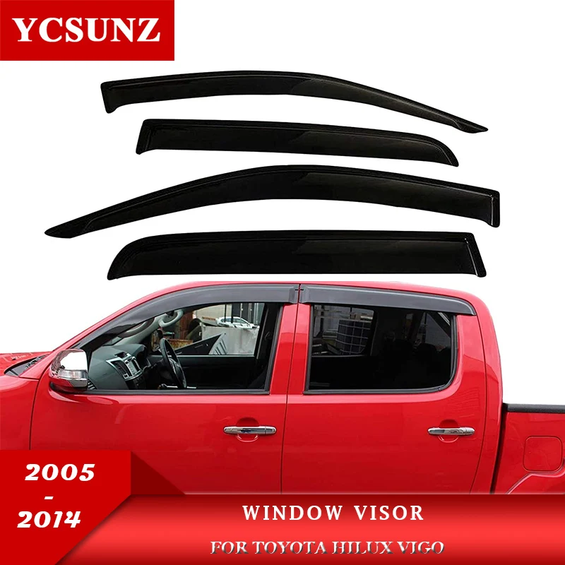 

2005-2014 Window Visor For Toyota Hilux Vigo 2005 2006 2007 2008 2009 2010 2011 Weathershields Sun Rain Deflectors Double Cab