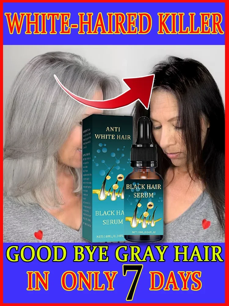 Natural and Healthy White To Black hair No hair color,no allergies Anti-grey quickly turns white hair into black repairs natural