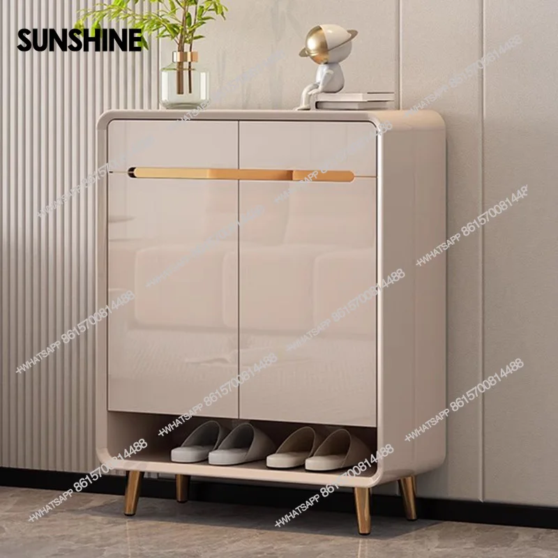 

Nordic Organizer Shoe Cabinet Display Mobile Living Room Storage Designer Slippers Shoe Shelf Vertical Muebles Home Furniture