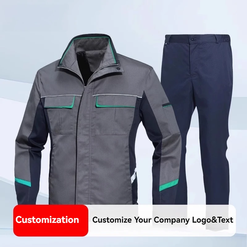 Work Clothes Construction Site Green Engineering Clothing Poly Cotton Wear-Resistant Suit Labor Protection Jacket and Pants