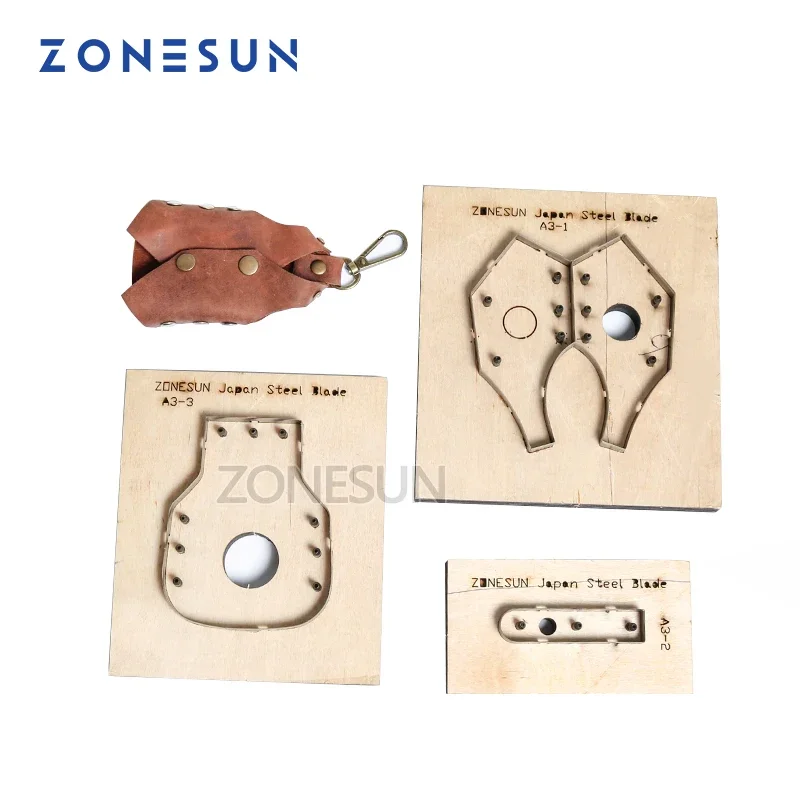 ZONESUN D110 Customized leather cutting die laser photo paper PVC/EVA sheet cutter mold DIY key ring knife die key cover