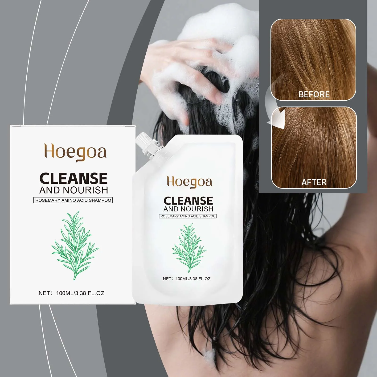 

Rosemary Hair Shampoo Refreshing Oil Control Scalp Cleansing Anti-dandruff Scalp Cleanser For Smoothing Shiny Hair Care Shampoo