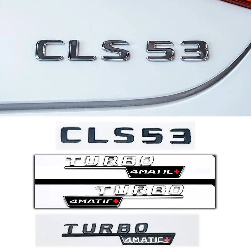 رسائل CLS53 Turbo 4matic + شعار لمرسيدس بنز AMG C257 تصفيف السيارة الحاجز الجذع اسم لاصق الشعار