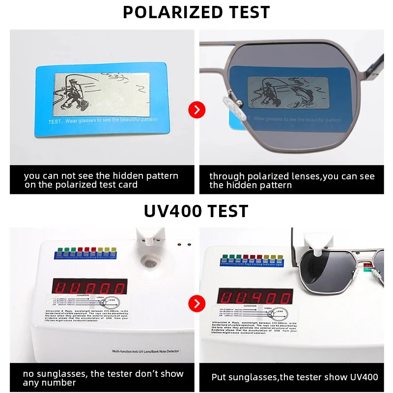 SZTZX New Fashion Aluminum Polarized Sunglasses Men Women Anti-Glare Driving Shade Sun Glasses Anti-UV Square Casual Eyewear