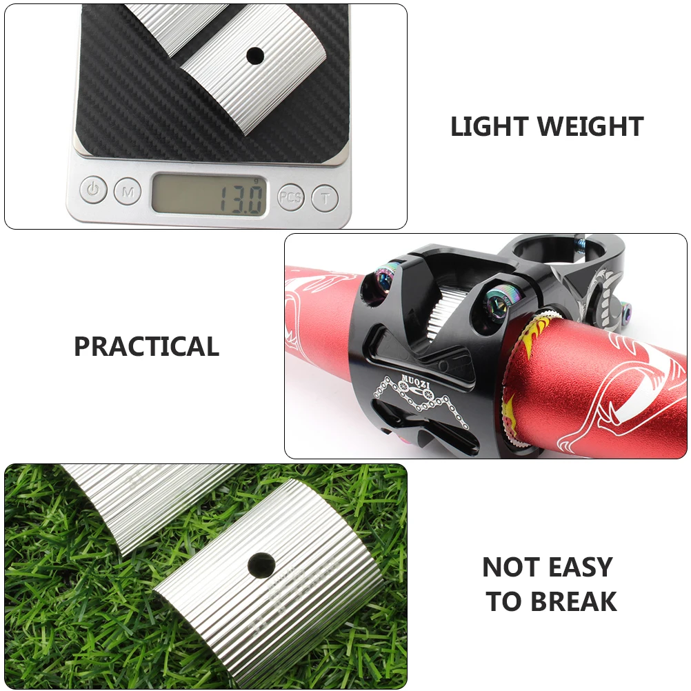 

2 Pcs Handlebar Adapter Shim Bike Aluminum Alloy Metal Stem Reducer Silver Fitness