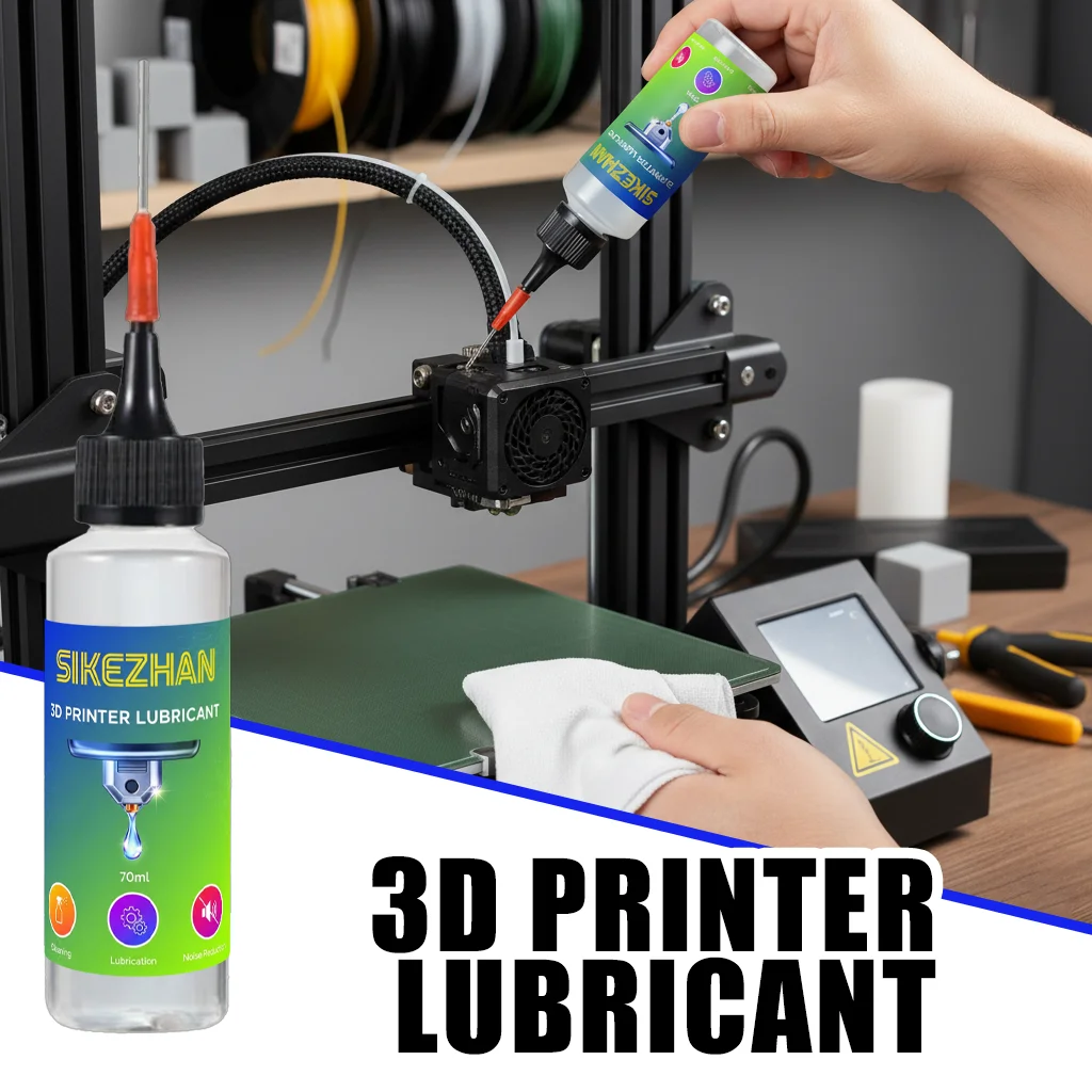 

Linear Rail & Lead Screw Lubricant for 3D Printers 70ml, Needle‑Tip Oil, Reduce Noise/Drag, Smooth Printing, Protect Bearings
