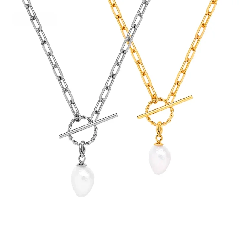 

Vintage Irregular Clavicle Chain Neck Chain Female Baroque Pearl Necklace