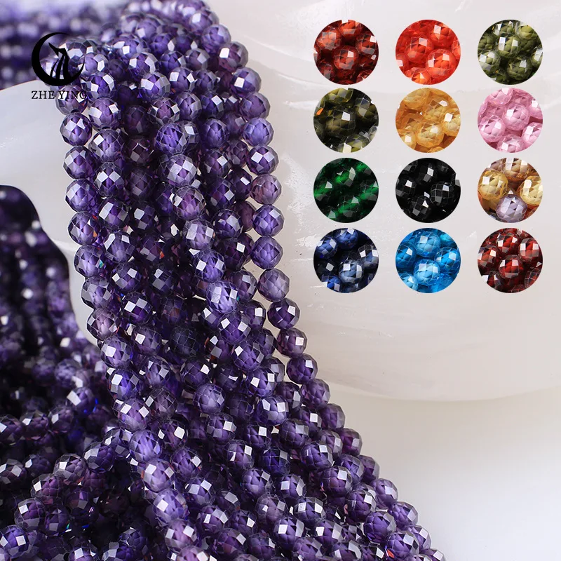 15 Colors AAA Faceted Zircon Beads Round Tiny Natural Stone Wholesale Cheap Beads For DIY Bracelet Jewelry