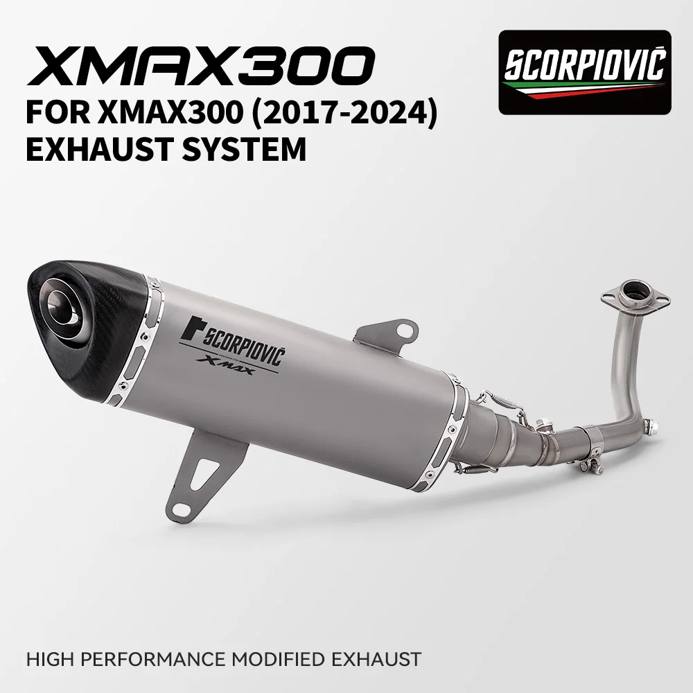 

X-max300 Motorcycle Exhaust Slip On For XMAX300 2017-2023 Motorcycle Titanium alloy Full System Exhaust Muffler Escape Middle Li