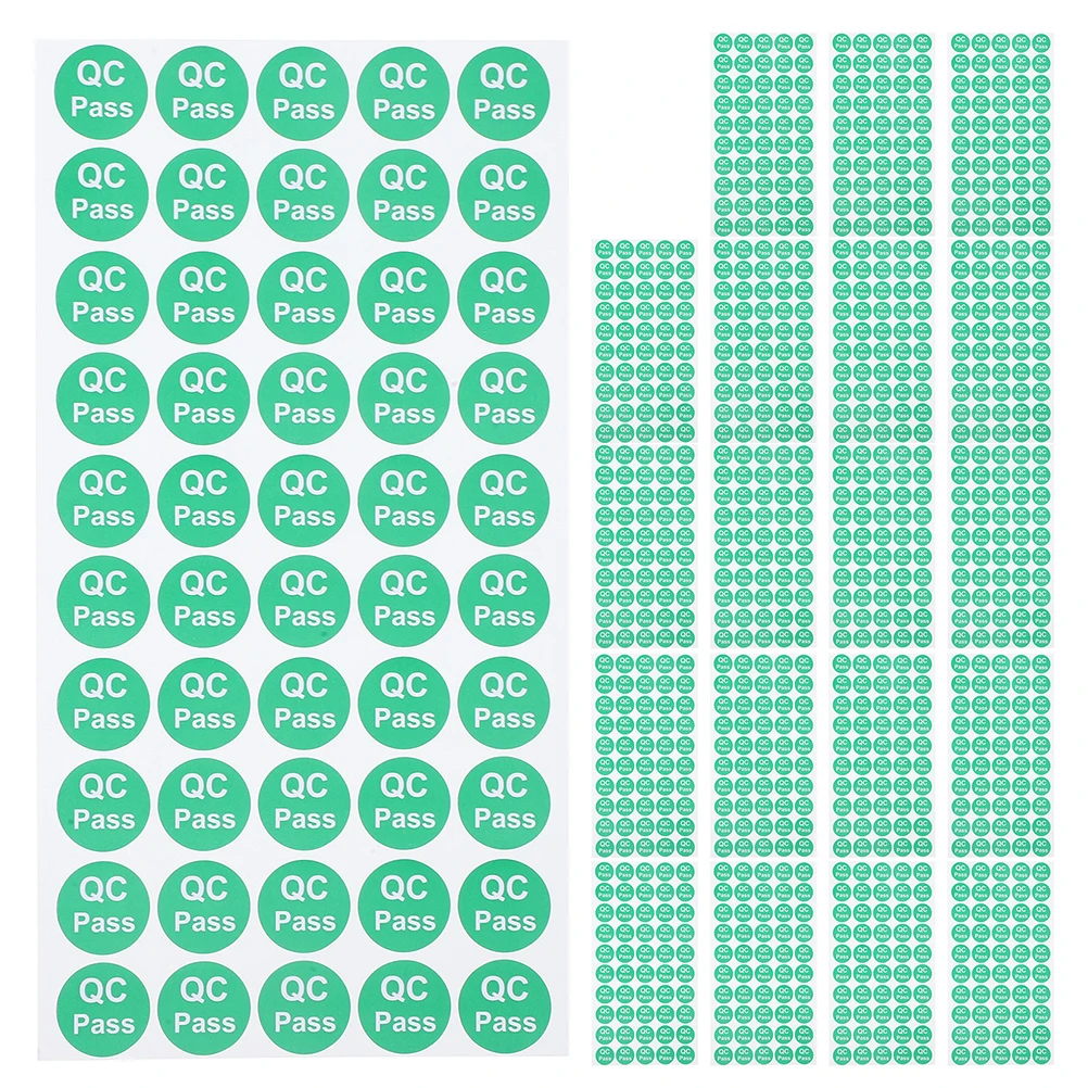 

Qc Pass Stickers Round Adhesive Labels for Quality Control Durable Material Compact Design Enhance Management Efficiency