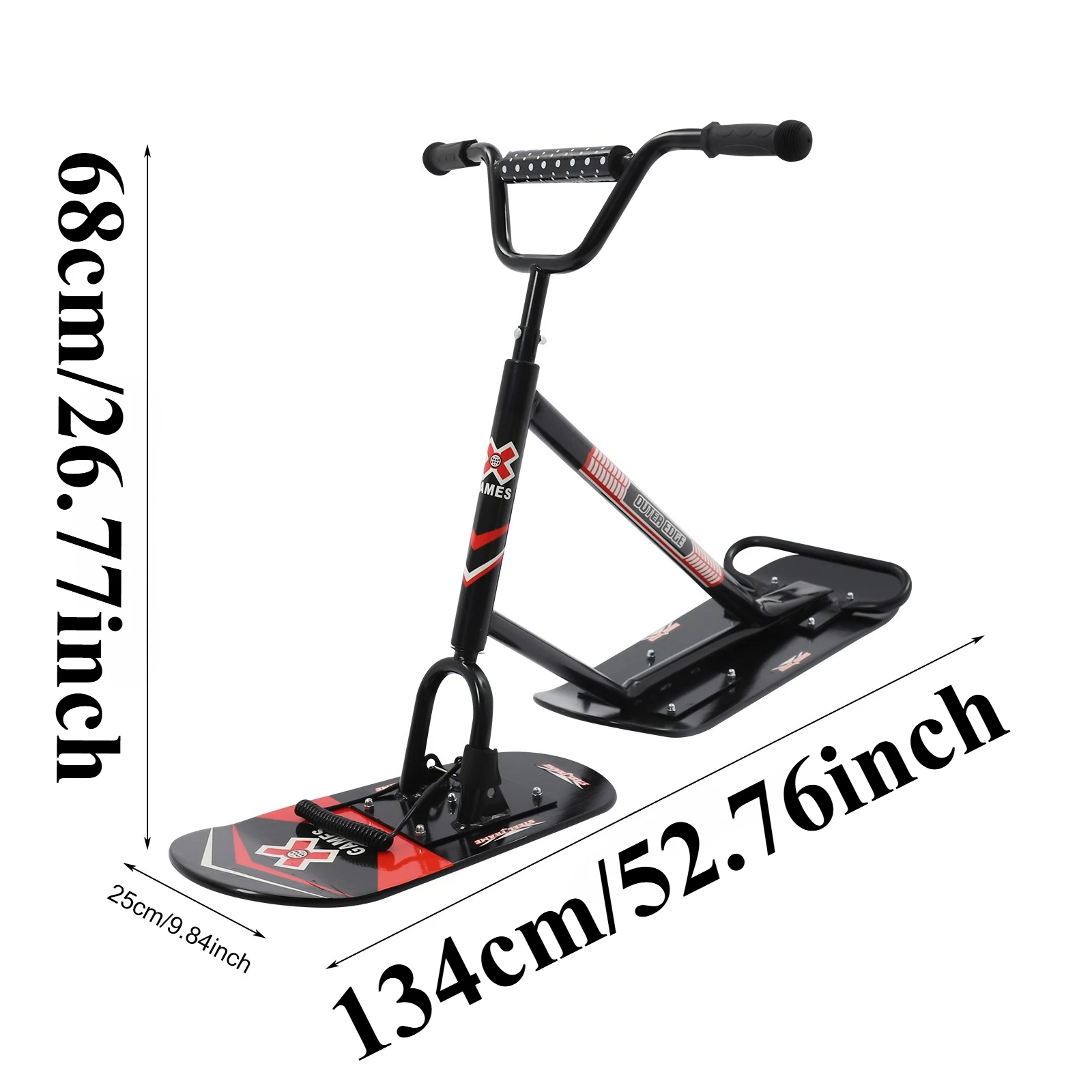 Snow Scooter Ski Sled Snow Sled Ski Scooter Skate Board Outdoor Snow Scooter Sled Ski Attachment for Kids Winter Fun Gift