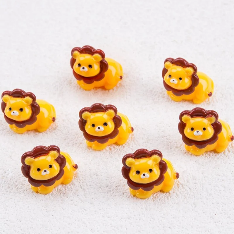 4/8 قطعة منمنمات أسد الراتنج الصغيرة ، تماثيل صغيرة على شكل حيوانات لطيفة إكسسوارات حديقة خرافية لمصنع المناظر الطبيعية الصغيرة لتقوم بها بنفسك ديكور المنزل #4