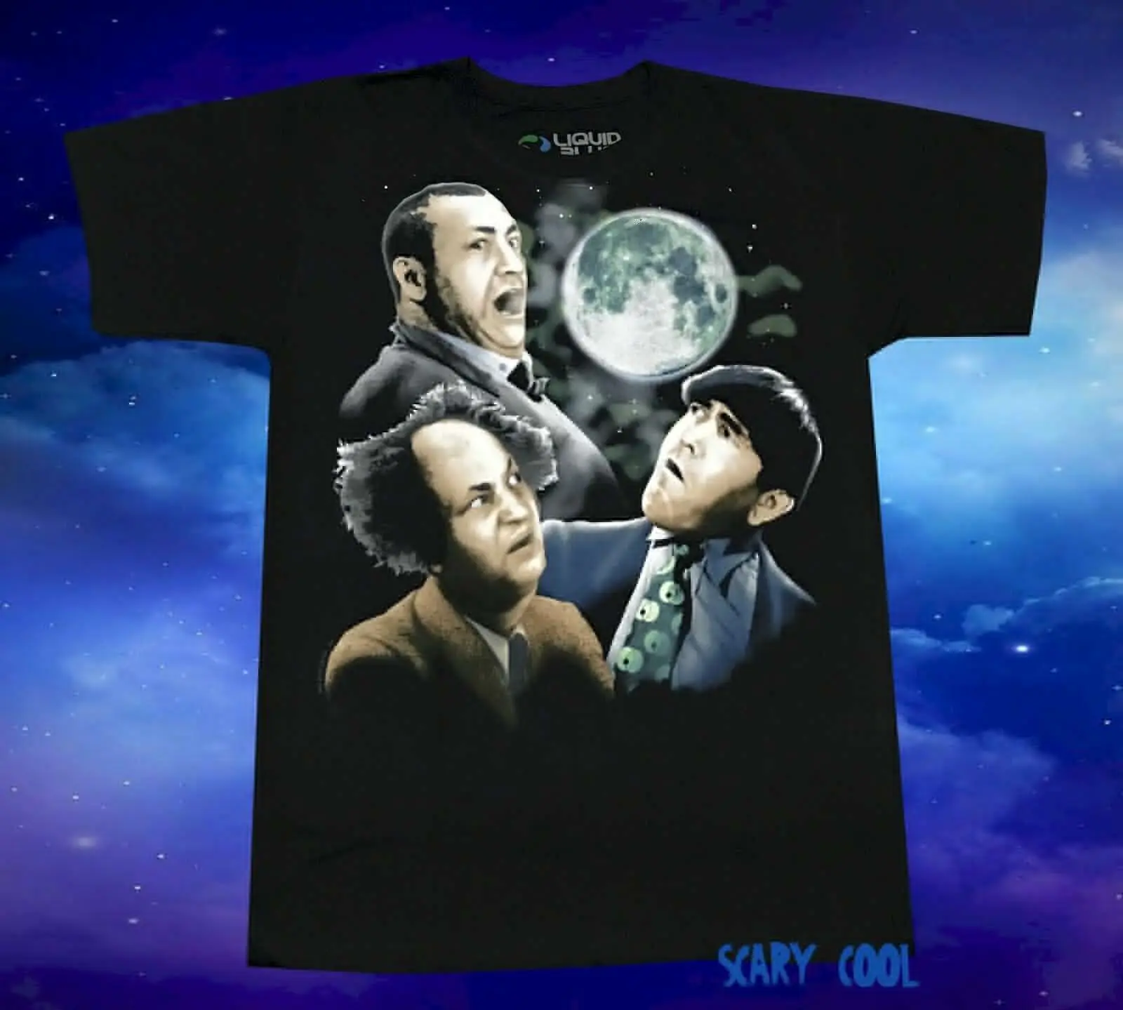 

New The Three Stooges Full Moon Mens Vintage T-Shirt