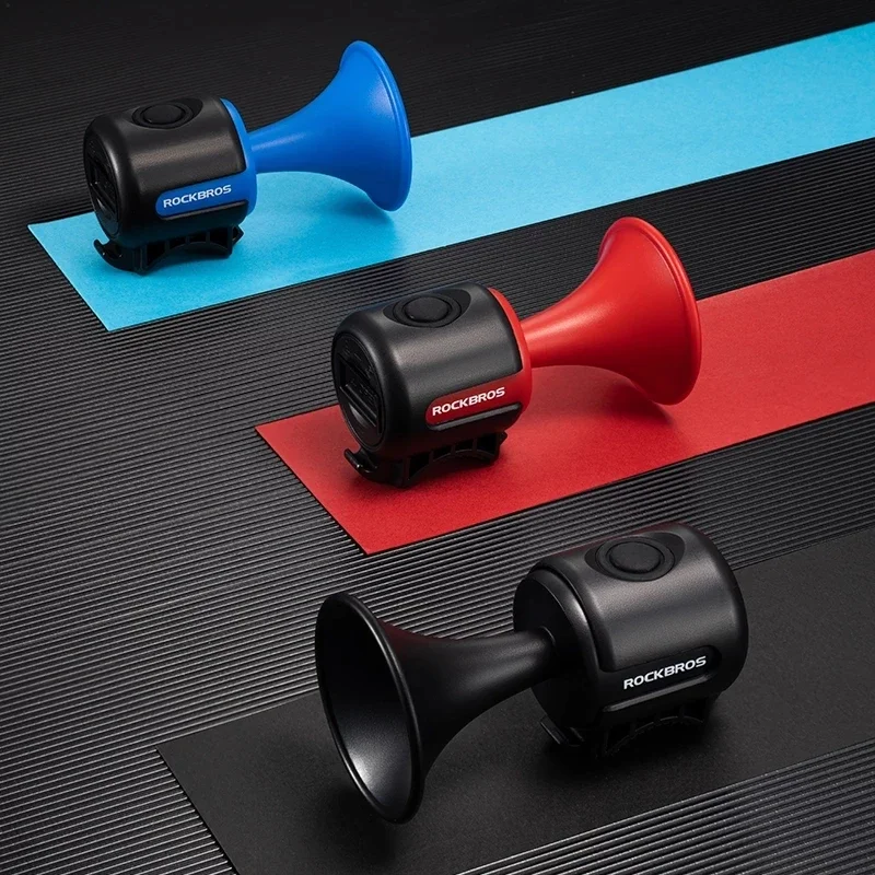 ROCKBROS Bike Electronic Loud Horn 120dB Warning Safety Electric Bicycle Handlebar Alarm Ring Bell IPX4 Waterproof Bike Bell