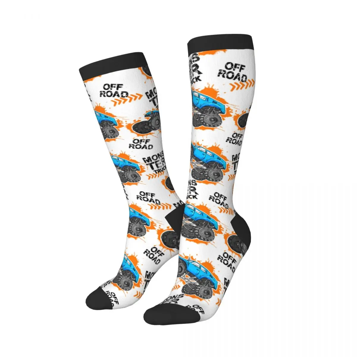 Casual Socks Monster Truck Car Trace Of Tire Long Harajuku Retro Business Socks