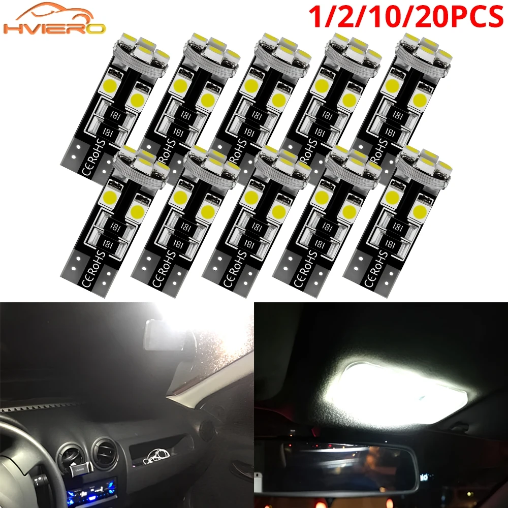 

1/2/10/20Pcs T10 W5W Auto Led Bulb 3528 8SMD Backup Trunk Parking Lamp White 12V Car Interior Dashboard Dome Reading Door Light