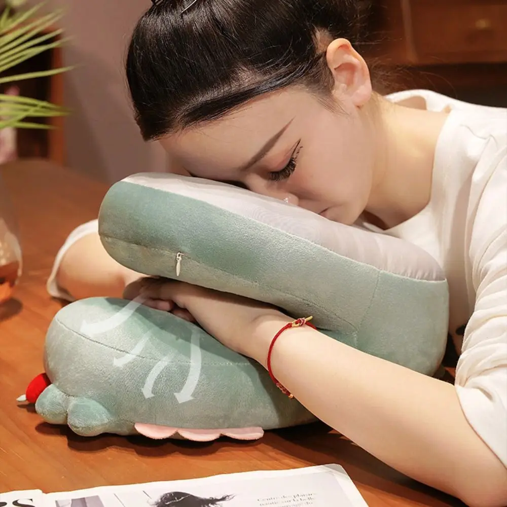 

Double-sided Hand Warmer Pillow Plush&Ice Silk Super Soft Dinosaur Office Nap Pillow Elephant Keep Warm Puppy Pillow Stuffed Toy