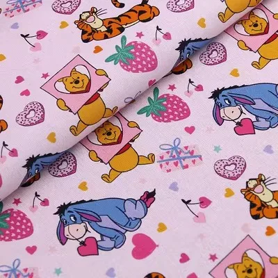 45x140cm Disney Winnie 100 Cotton Fabric Printed Cloth Sewing Quilting Fabrics For Patchwork Needlework Diy Handmade Accessories