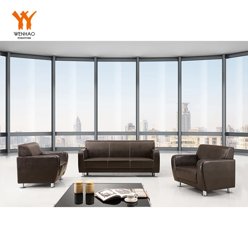 Simple Design Three Reception Seat Modern Furniture Contemporary Ceo Leather Luxury Modern Executive Office Sofa