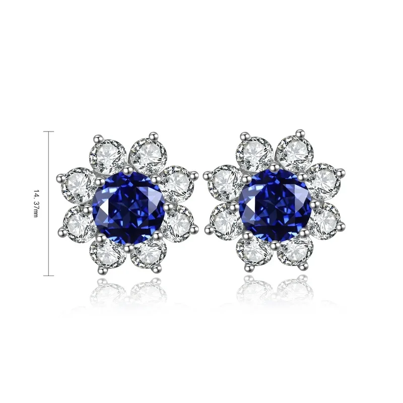 Lab Grown Sapphire Drop Earrings in 925 Sterling Silver for Women Trendy Minimalist Dangle Earrings Perfect for Bridal Bridesmai