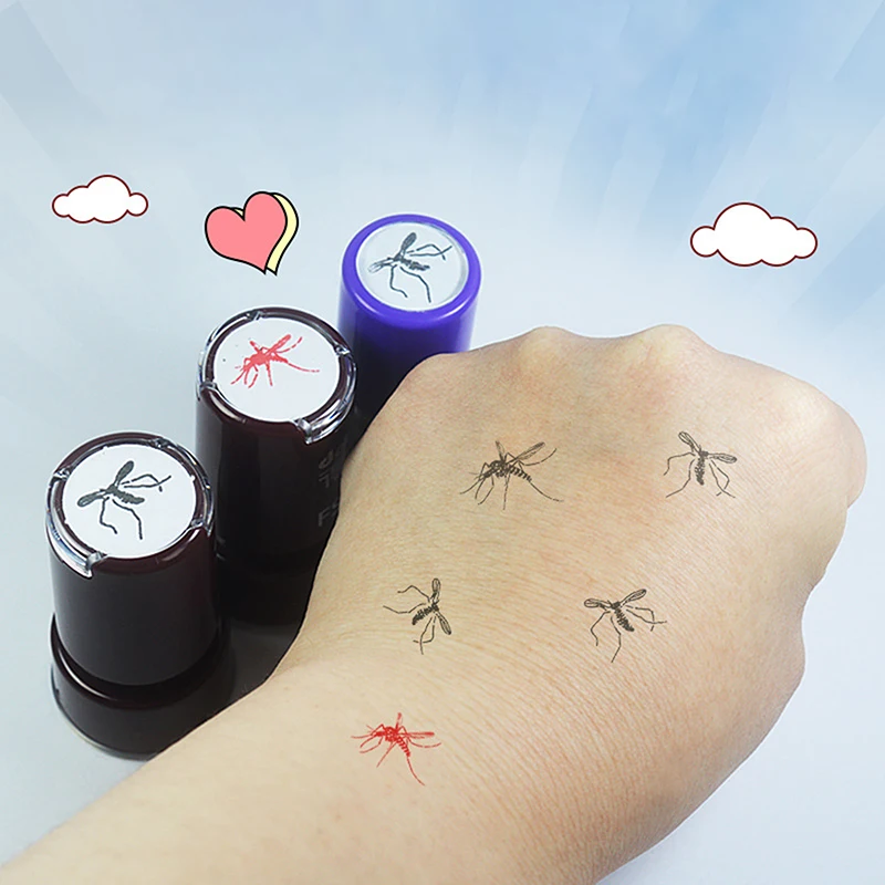 Sellos surtidos de mosquitos para niños, autotinta, sello de mosquitos, álbum de recortes, pintura DIY, Pranks, juguetes, regalo