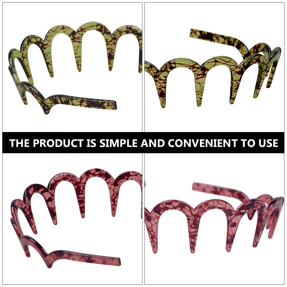 2 قطعة U مسننة عقال مريحة الراتنج الشعر الأطواق للترفيه اليومي الرياضة عطلة سيدة إكسسوارات الشعر عقال