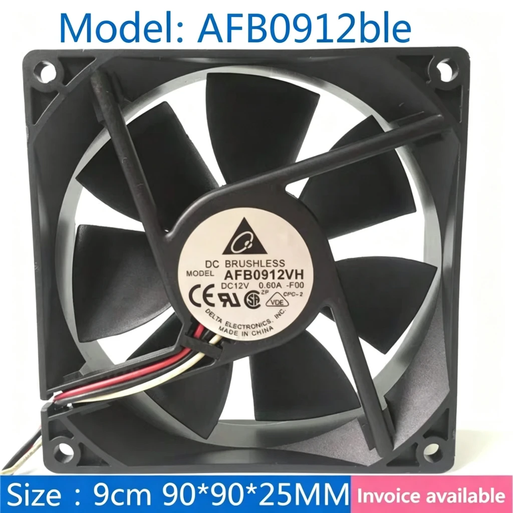 for AFB0912L VH HH Delta 9CM 9225 Ball Bearing Inverter Cooling Fan 12V