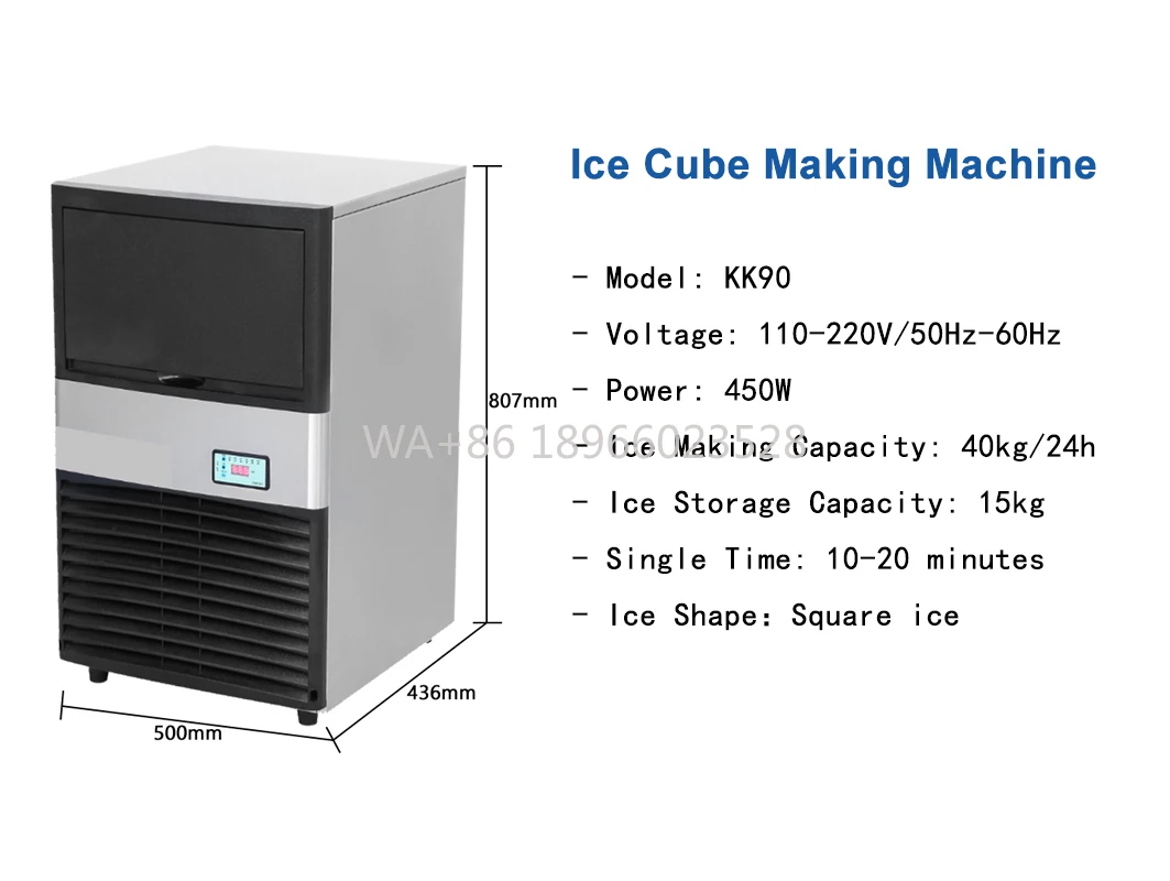 

lock Ice Maker Automatic Ice Machine Ice Maker Machine Home Commercial Countertop 30KG 45KG 60KG 80KG Cube B