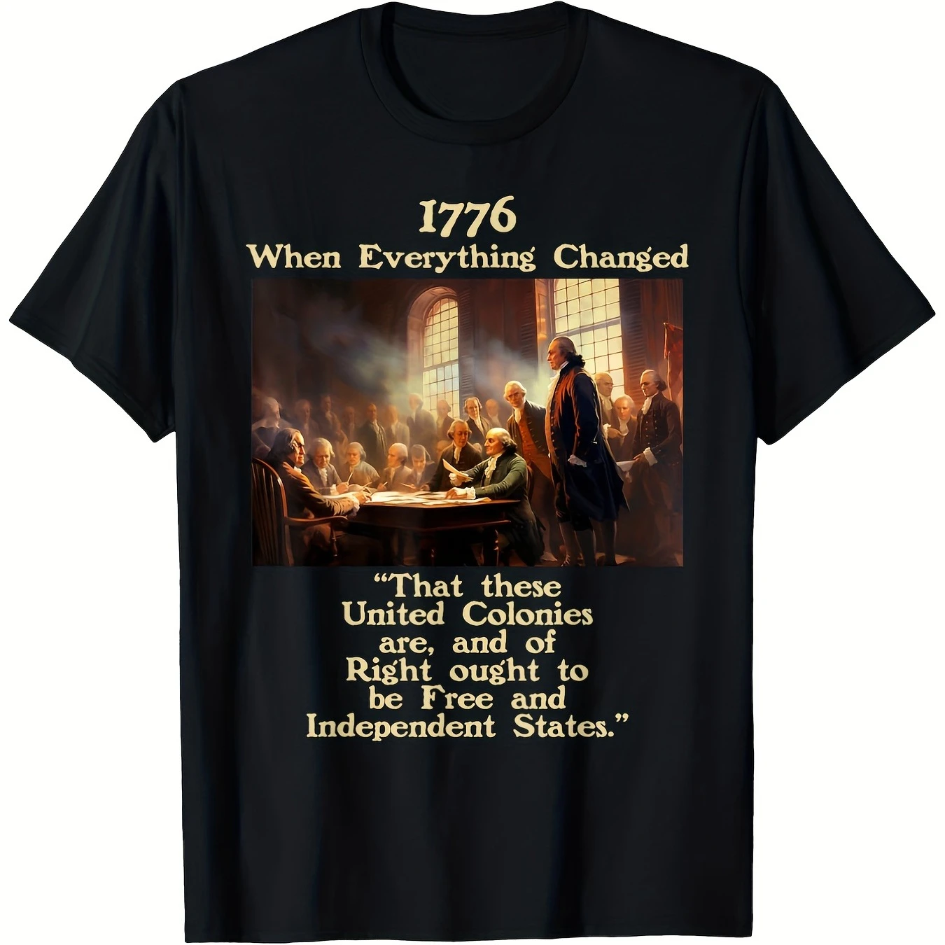 Declaration of Independence Signers America 250th Anniversary T-Shirt 100% Cotton O-Neck Short Sleeve Summer Casual Mens T-shirt