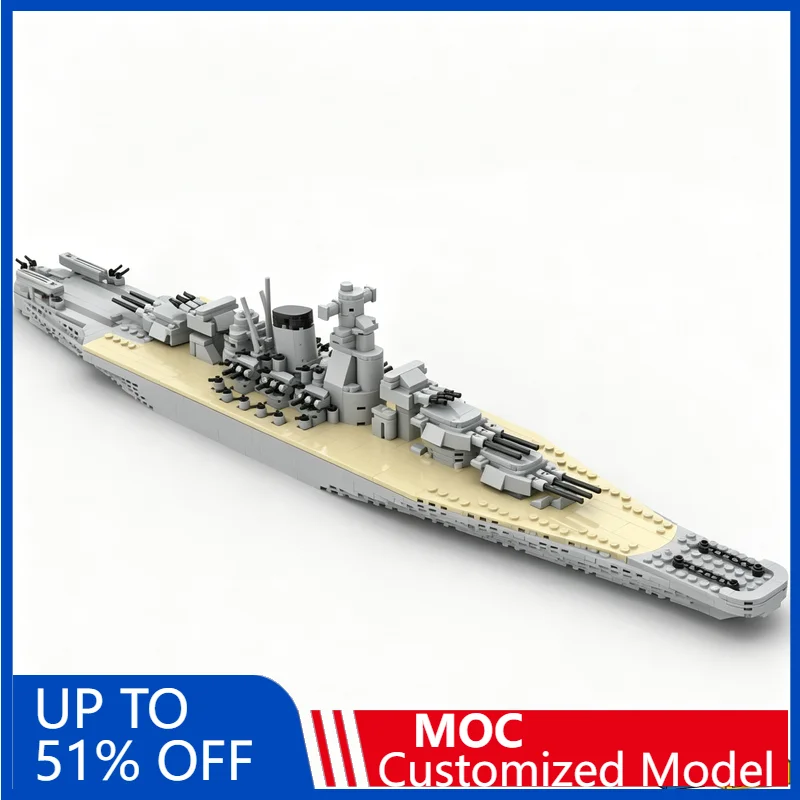 

926Pcs Technology Yamato Battleship Moc Building Blocks Diy Educational Brick Assembly Toy Warship Display Collection Xmas Gift