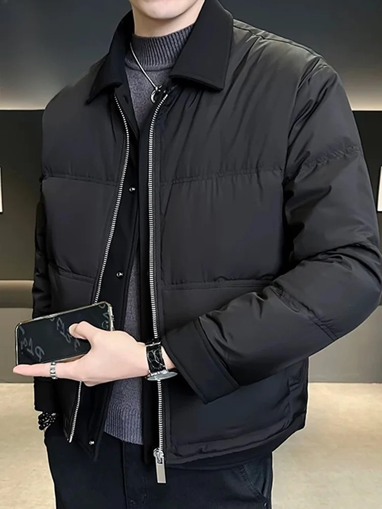 

Men's down Jaet Thiened Warm Windproof Winter Coat White Du down Filling Casual Sle Youth ular Outerwear
