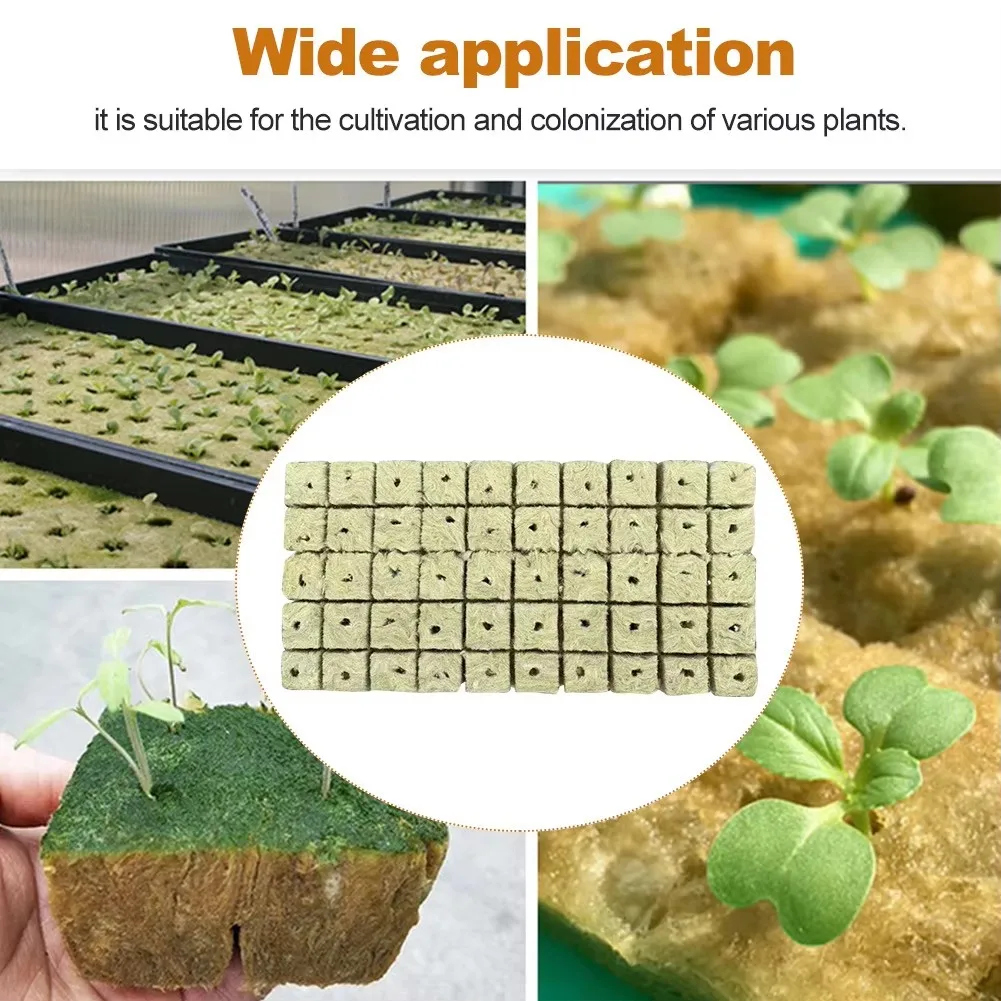 Rock wool blocks,rock wool planting blocks with holes,rock wool blocks hydroponics,perfect soilless cultivation and transplan