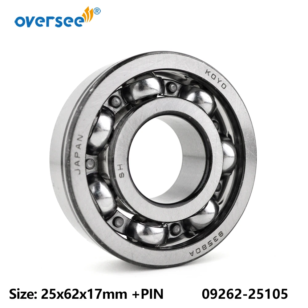 Oversee 09262-25105 Ball Bearing For Suzuki Outboard Motor Crankshaft Size 25X62X17mm